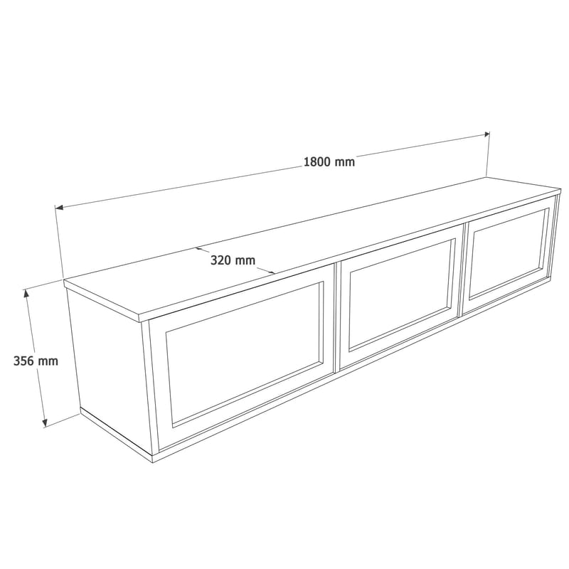 TV-taso Hanah Home Dune (180 x 35,6 x 32 cm) Tammi - Tammi - Huonekalut - TV- & Mediakalusteet - Tv taso & Mediataso
