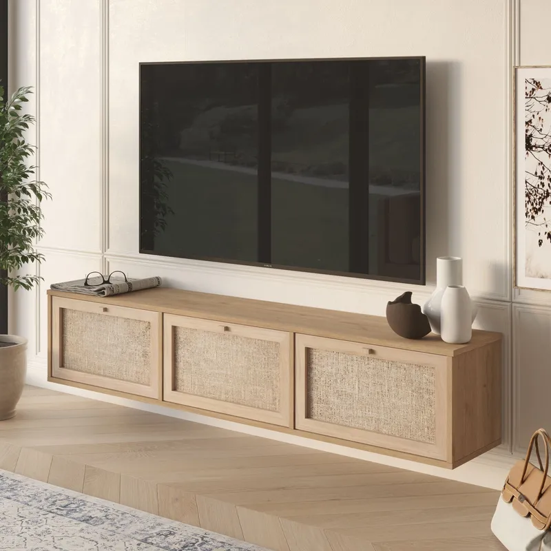 TV-taso Hanah Home Dune (180 x 35,6 x 32 cm) Tammi - Tammi - Huonekalut - TV- & Mediakalusteet - Tv taso & Mediataso