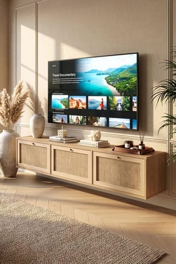 TV-taso Hanah Home Dune (180 x 35,6 x 32 cm) Tammi - Tammi - Huonekalut - TV- & Mediakalusteet - Tv taso & Mediataso
