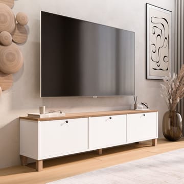 TV-taso Hanah Home Nord (180 x 45,6 x 32 cm) Valkotammi - Valkoinen ja tammi - Huonekalut - TV- & Mediakalusteet - Tv taso & Mediataso