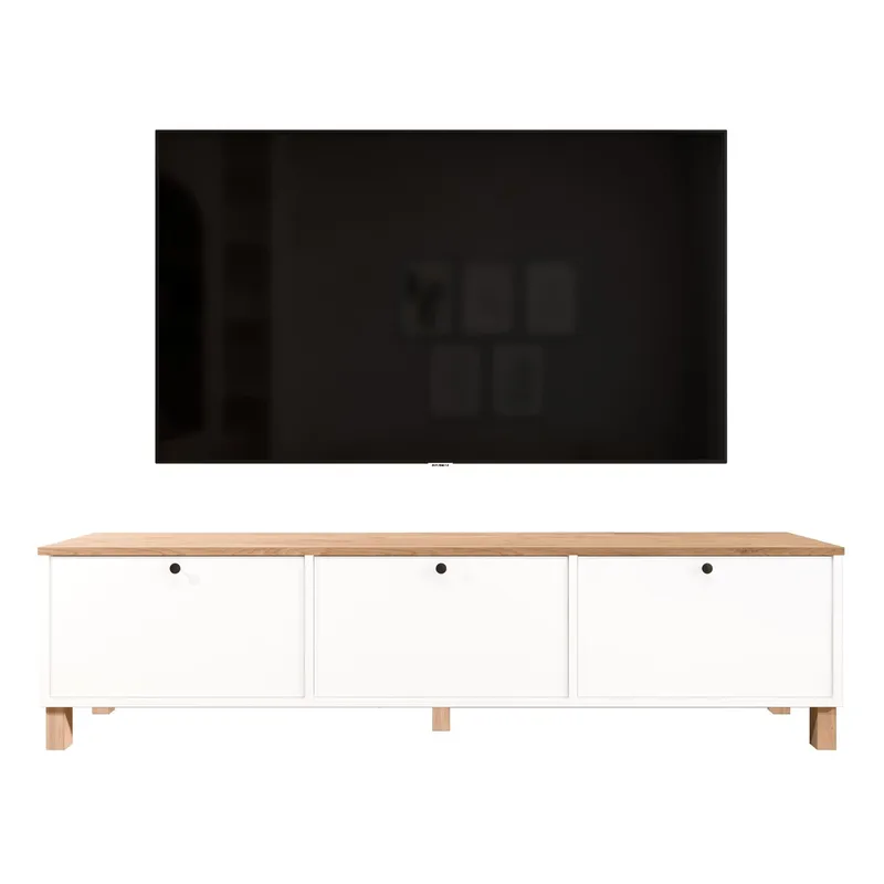 TV-taso Hanah Home Nord (180 x 45,6 x 32 cm) Valkotammi, Valkoinen ja tammi