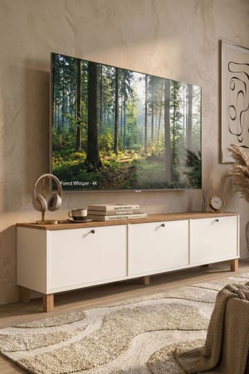 TV-taso Hanah Home Nord (180 x 45,6 x 32 cm) Valkotammi - Valkoinen ja tammi - Huonekalut - TV- & Mediakalusteet - Tv taso & Mediataso