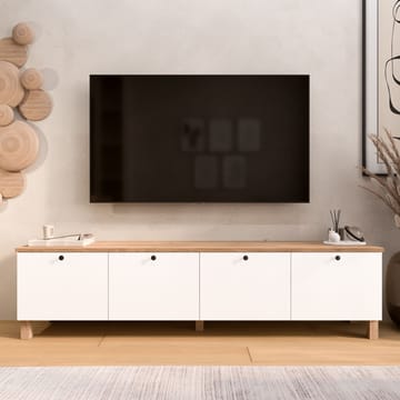 TV-taso Hanah Home Nord (180 x 45,6 x 34,1 cm) Valkotammi - Valkoinen ja tammi - Huonekalut - TV- & Mediakalusteet - Tv taso & Mediataso