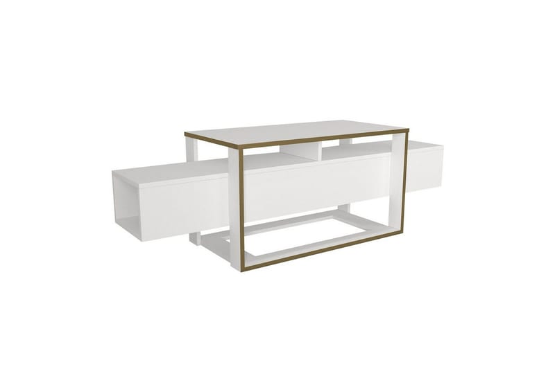 TV-taso Herb-valkoinen / kulta - Kulta/Valkoinen - Huonekalut - TV- & Mediakalusteet - Tv taso & Mediataso