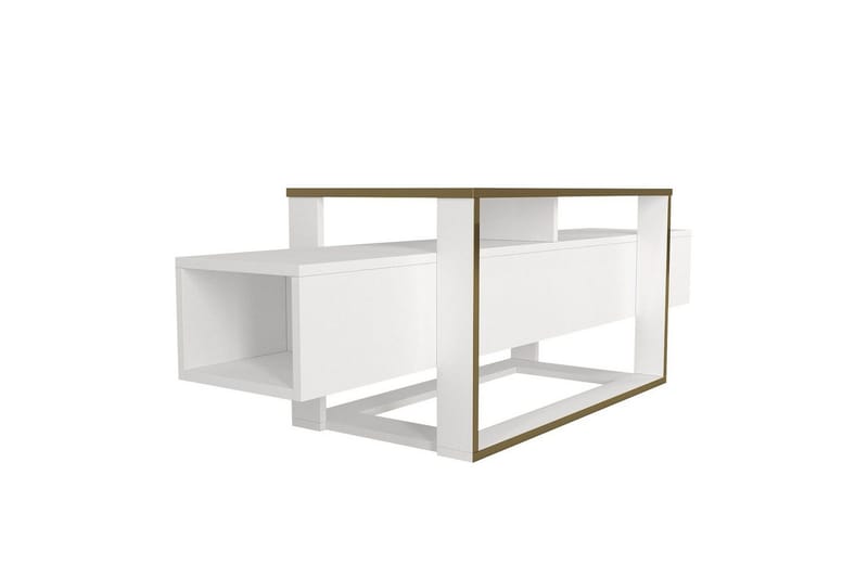 TV-taso Herb-valkoinen / kulta - Kulta/Valkoinen - Huonekalut - TV- & Mediakalusteet - Tv taso & Mediataso