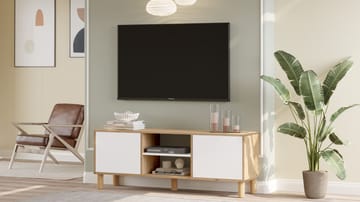 TV-taso Homitis Alston (160 x 59,1 x 40 cm) tammi/valkoinen - Huonekalut - TV- & Mediakalusteet - Tv taso & Mediataso