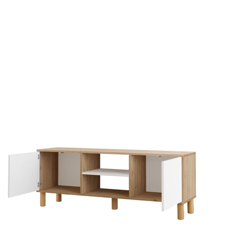 TV-taso Homitis Alston (160 x 59,1 x 40 cm) tammi/valkoinen - Huonekalut - TV- & Mediakalusteet - Tv taso & Mediataso