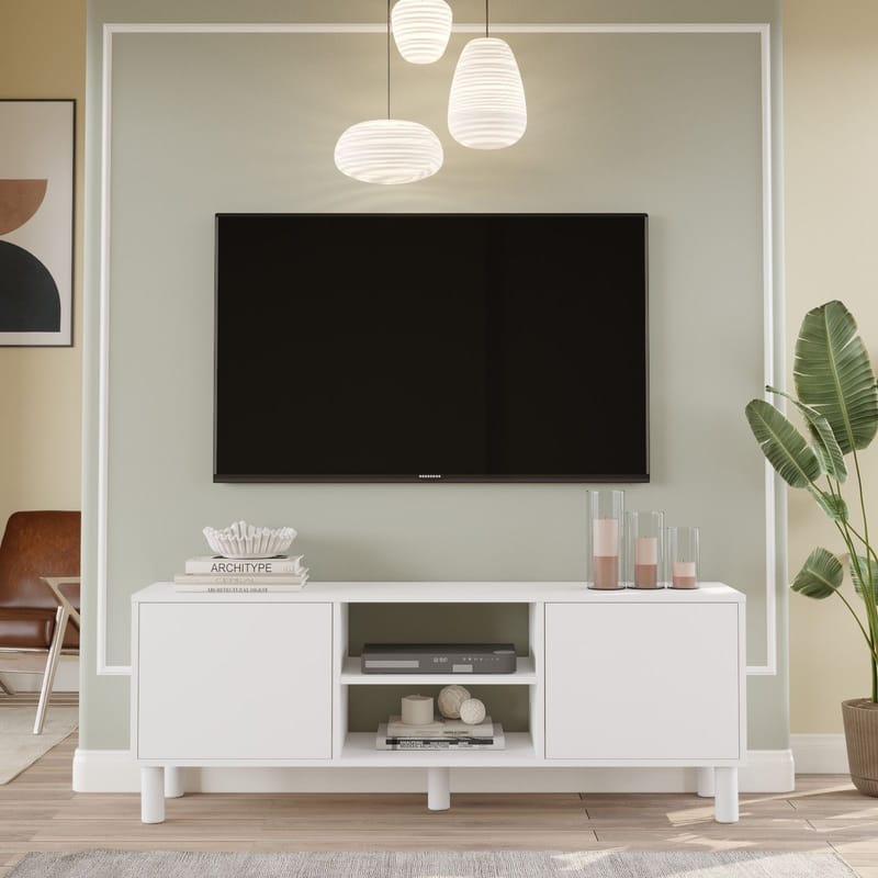 TV-taso Homitis Alston (160 x 59,1 x 40 cm) Valkoinen - Huonekalut - TV- & Mediakalusteet - Tv taso & Mediataso