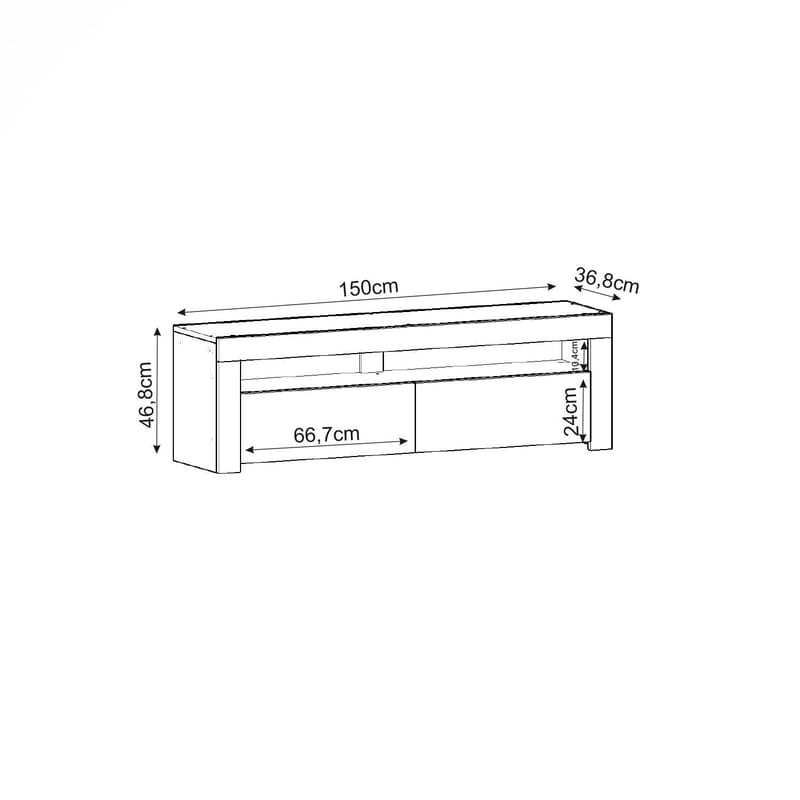 TV-taso Homitis Bati (150 x 46,8 x 36,8 cm) Antrasiitti - Huonekalut - TV- & Mediakalusteet - Tv taso & Mediataso