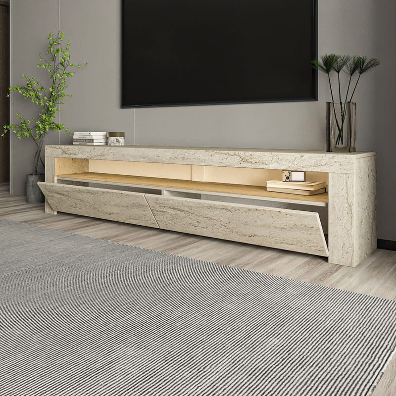 TV-taso Homitis Bati (150 x 46,8 x 36,8 cm) Travertiini - Huonekalut - TV- & Mediakalusteet - Tv taso & Mediataso