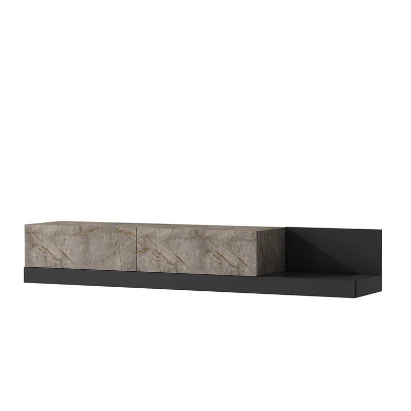 TV-taso Homitis Major (180 x 30 x 37 cm) Gordion-marmori antrasiitti, Gordion Marble/Anthracite