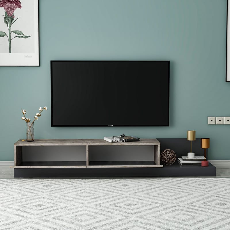 TV-taso Homitis Major (180 x 30 x 37 cm) Gordion-marmori antrasiitti - Gordion Marble/Anthracite - Huonekalut - TV- & Mediakalusteet - Tv taso & Mediataso