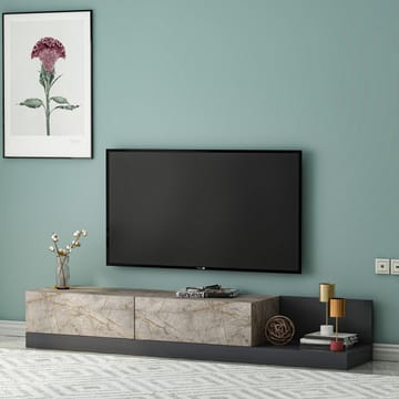 TV-taso Homitis Major (180 x 30 x 37 cm) Gordion-marmori antrasiitti - Gordion Marble/Anthracite - Huonekalut - TV- & Mediakalusteet - Tv taso & Mediataso