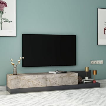 TV-taso Homitis Major (180 x 30 x 37 cm) Gordion-marmori antrasiitti - Gordion Marble/Anthracite - Huonekalut - TV- & Mediakalusteet - Tv taso & Mediataso