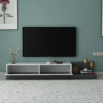 TV-taso Homitis Major (180 x 30 x 37 cm) Marmo-marmori antrasiitti - Marmo Marble/Antrasiitti - Huonekalut - TV- & Mediakalusteet - Tv taso & Mediataso