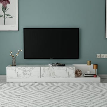 TV-taso Homitis Major (180 x 30 x 37 cm) Marmo-marmori valkoinen - Marmo Marble ja valkoinen - Huonekalut - TV- & Mediakalusteet - Tv taso & Mediataso