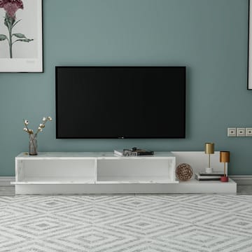 TV-taso Homitis Major (180 x 30 x 37 cm) Marmo-marmori valkoinen - Marmo Marble ja valkoinen - Huonekalut - TV- & Mediakalusteet - Tv taso & Mediataso