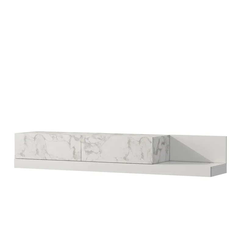 TV-taso Homitis Major (180 x 30 x 37 cm) Marmo-marmori valkoinen, Marmo Marble ja valkoinen