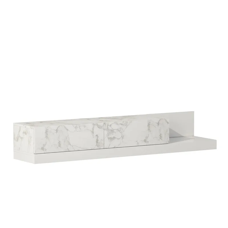 TV-taso Homitis Major (180 x 30 x 37 cm) Marmo-marmori valkoinen - Marmo Marble ja valkoinen - Huonekalut - TV- & Mediakalusteet - Tv taso & Mediataso