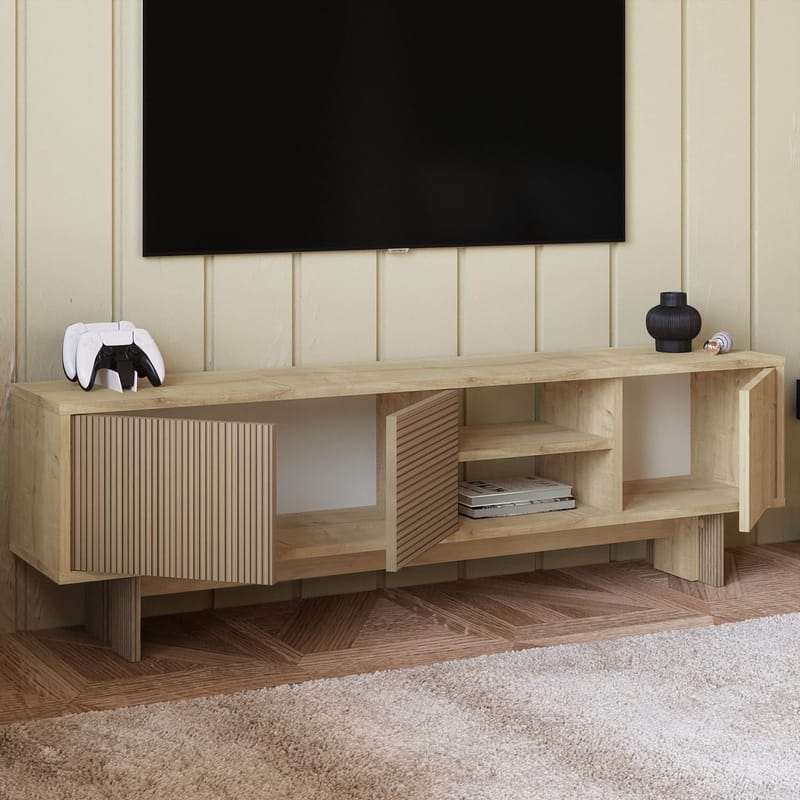 TV-taso Homitis Ravello (150 x 45 x 30 cm) Lämmin tammi Sapphire-tammi - Huonekalut - TV- & Mediakalusteet - Tv taso & Mediataso