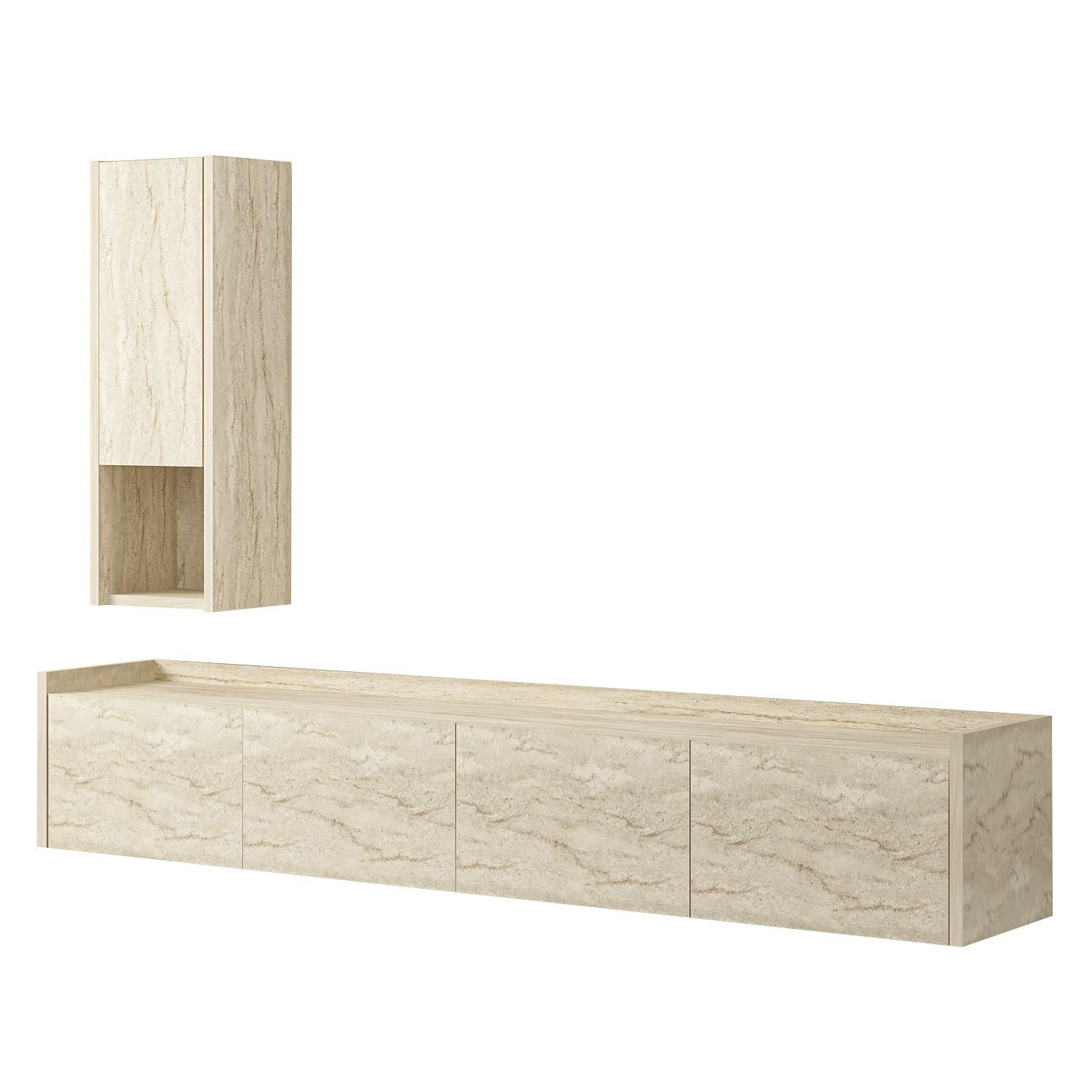 TV-taso Homitis Sema (160 x 35 x 29,6 cm) Travertiini -