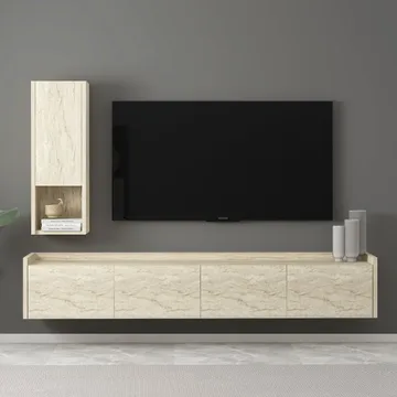 TV-taso Homitis Sema (160 x 35 x 29,6 cm) Travertiini - Huonekalut - TV- & Mediakalusteet - Tv taso & Mediataso