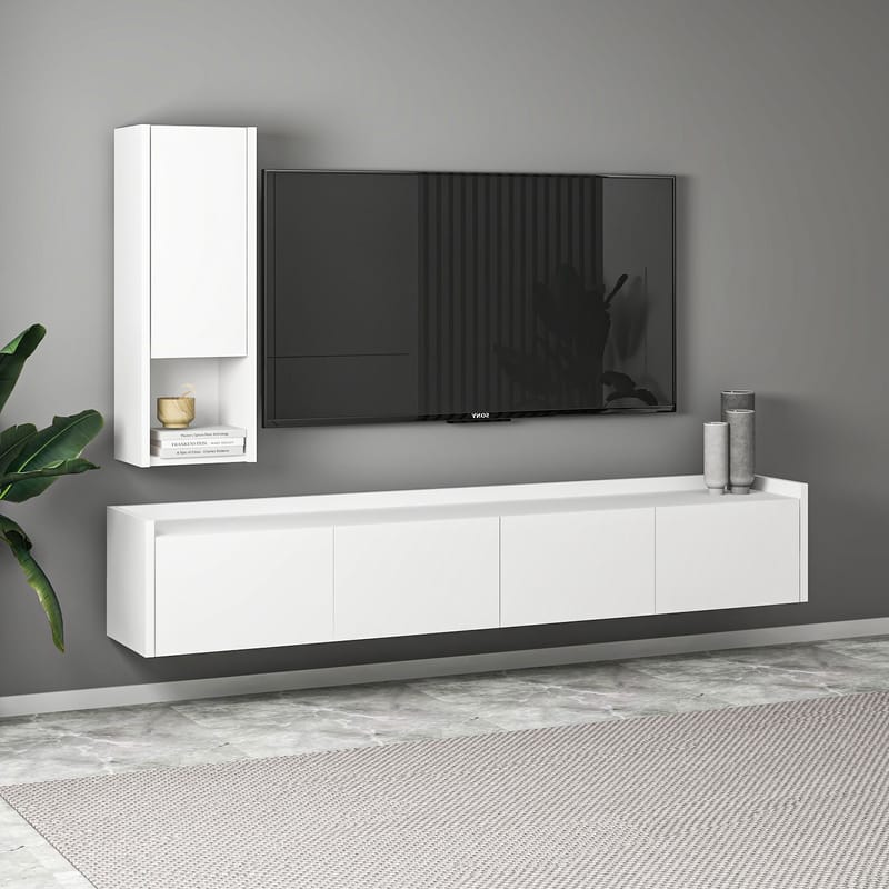 TV-taso Homitis Sema (160 x 35 x 29,6 cm) Valkoinen - Huonekalut - TV- & Mediakalusteet - Tv taso & Mediataso