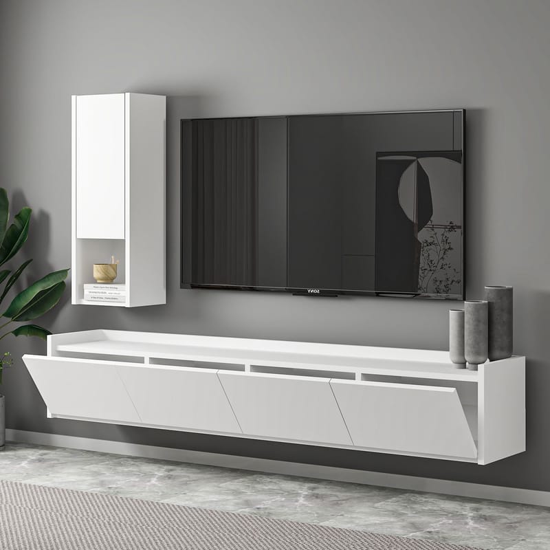 TV-taso Homitis Sema (160 x 35 x 29,6 cm) Valkoinen - Huonekalut - TV- & Mediakalusteet - Tv taso & Mediataso