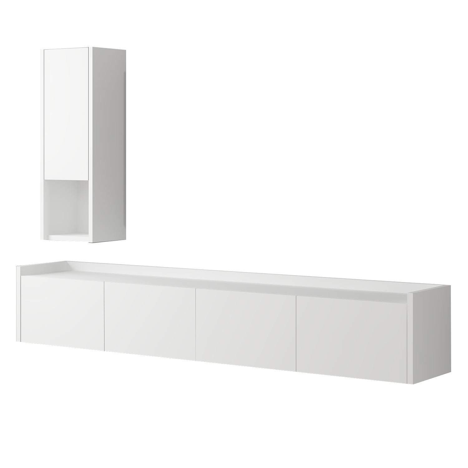 TV-taso Homitis Sema (160 x 35 x 29,6 cm) Valkoinen -