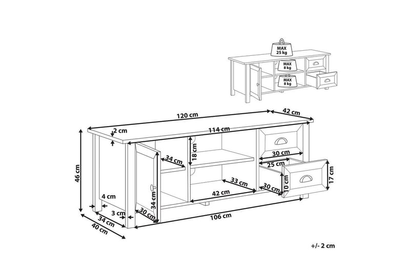 TV-taso Honolulu Valkoinen - Valkoinen - Huonekalut - TV- & Mediakalusteet - Tv taso & Mediataso