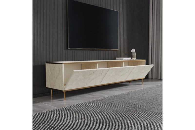 TV-taso Imaj travertiini / kulta - Kulta/Ruskeanharmaa - Huonekalut - TV- & Mediakalusteet - Tv taso & Mediataso