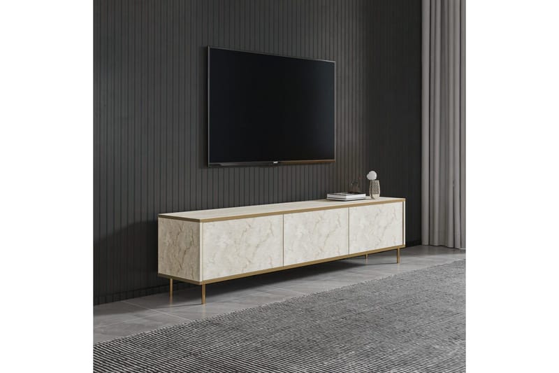 TV-taso Imaj travertiini / kulta - Kulta/Ruskeanharmaa - Huonekalut - TV- & Mediakalusteet - Tv taso & Mediataso