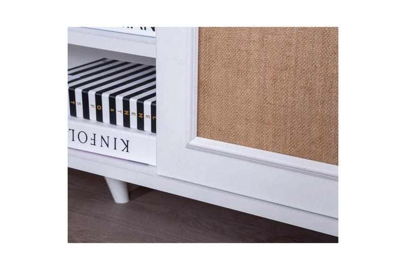 TV-taso Jatinder valkoinen / tammi - Luonnollinen/Valkoinen - Huonekalut - TV- & Mediakalusteet - Tv taso & Mediataso