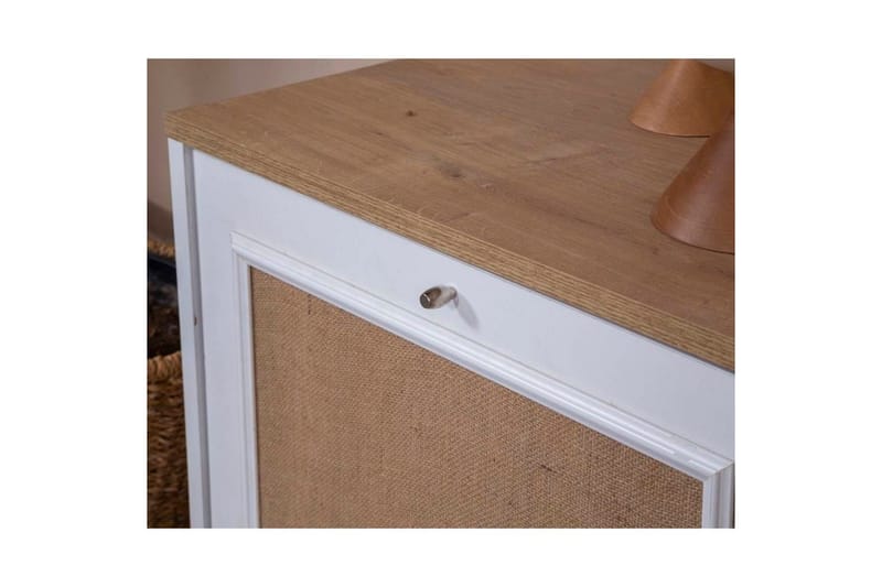 TV-taso Jatinder valkoinen / tammi - Luonnollinen/Valkoinen - Huonekalut - TV- & Mediakalusteet - Tv taso & Mediataso