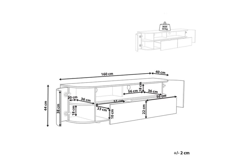 TV-taso Jerome - Huonekalut - TV- & Mediakalusteet - Tv taso & Mediataso