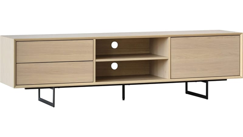 TV-taso Junionne 180x42x50 cm - Valkopigmentoitu vaha-lakattu viilutettu tammi - Huonekalut - TV- & Mediakalusteet - Tv taso & Mediataso