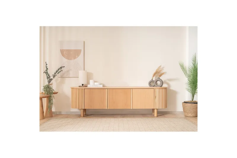 TV-taso Karela Puu - Vaaleanvärinen puu - Huonekalut - TV- & Mediakalusteet - Tv taso & Mediataso