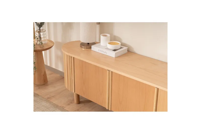 TV-taso Karela Puu - Vaaleanvärinen puu - Huonekalut - TV- & Mediakalusteet - Tv taso & Mediataso