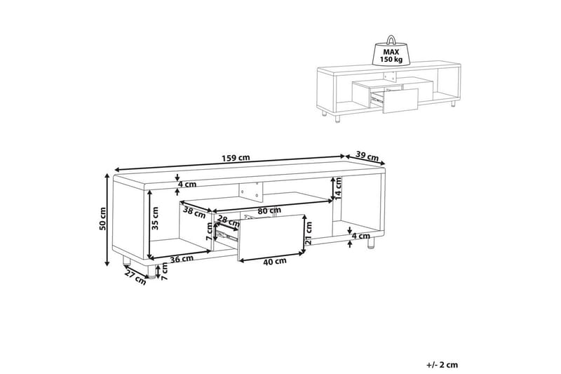 TV-taso Knox - Huonekalut - TV- & Mediakalusteet - Tv taso & Mediataso