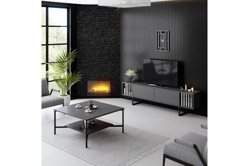TV-taso Kromilinja Antrasiitti / Musta - Antrasiitti / Musta - Huonekalut - TV- & Mediakalusteet - Tv taso & Mediataso