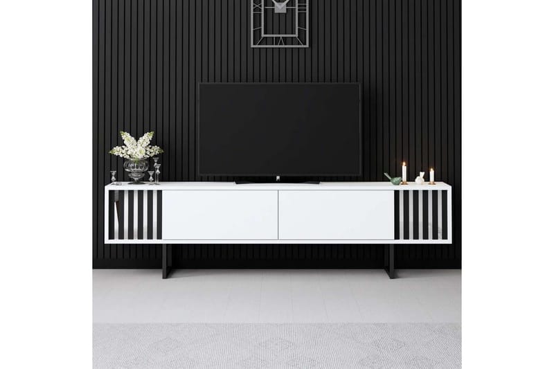 TV-taso Kromilinja Valkoinen / Musta - Valkoinen / Musta - Huonekalut - TV- & Mediakalusteet - Tv taso & Mediataso