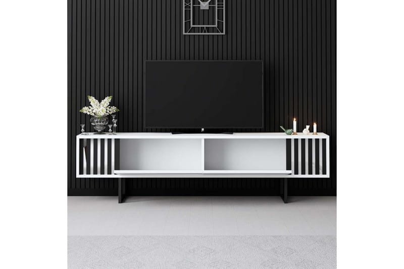 TV-taso Kromilinja Valkoinen / Musta - Valkoinen / Musta - Huonekalut - TV- & Mediakalusteet - Tv taso & Mediataso