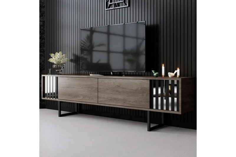 TV-taso Kromilinja Pähkinä / Musta - Pähkinä / Musta - Huonekalut - TV- & Mediakalusteet - Tv taso & Mediataso