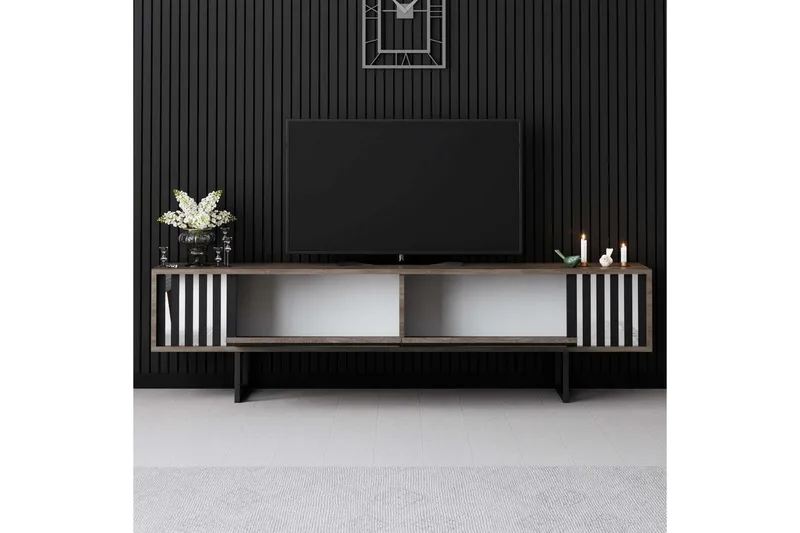 TV-taso Kromilinja Pähkinä / Musta - Pähkinä / Musta - Huonekalut - TV- & Mediakalusteet - Tv taso & Mediataso