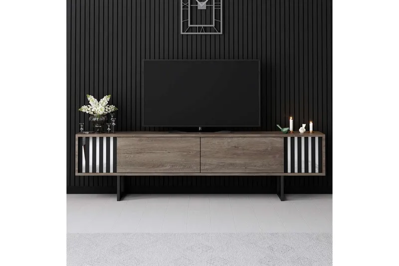 TV-taso Kromilinja Pähkinä / Musta - Pähkinä / Musta - Huonekalut - TV- & Mediakalusteet - Tv taso & Mediataso