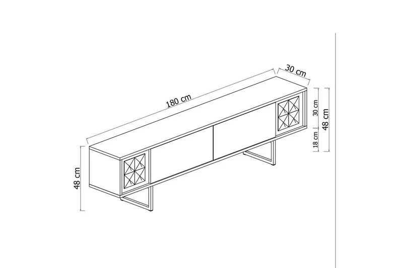 TV-taso Kromilinja Pähkinä / Musta - Pähkinä / Musta - Huonekalut - TV- & Mediakalusteet - Tv taso & Mediataso