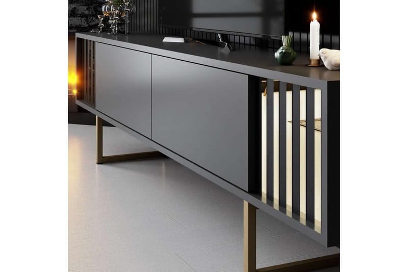 TV-taso Kultalinja Antrasiitti / Kulta - Antrasiitti / Kulta - Huonekalut - TV- & Mediakalusteet - Tv taso & Mediataso