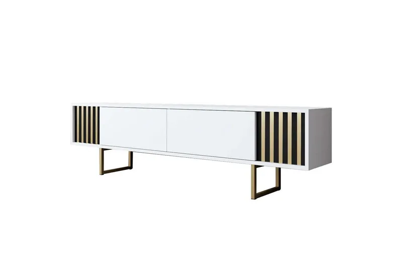 TV-taso Kultalinja Valkoinen / Kulta - Valkoinen / Kulta - Huonekalut - TV- & Mediakalusteet - Tv taso & Mediataso