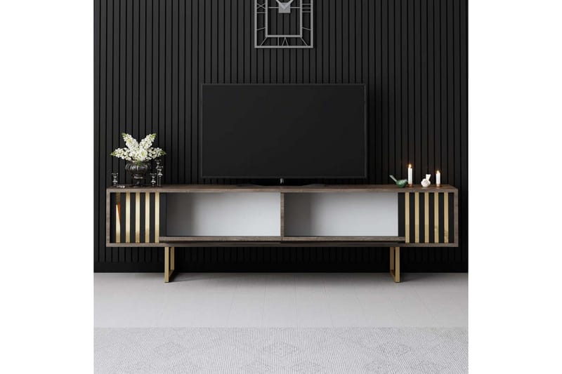 TV-taso Kultalinja Pähkinä / Kulta - Pähkinä / Kulta - Huonekalut - TV- & Mediakalusteet - Tv taso & Mediataso