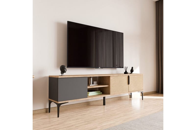 TV-taso Kunar Antrasiitti / Tammi - Antrasiitti / Tammi - Huonekalut - TV- & Mediakalusteet - Tv taso & Mediataso